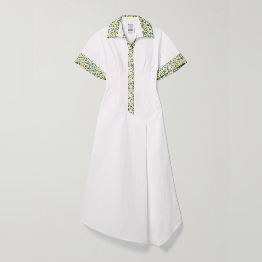 NWOT ROSIE ASSOULIN Relaxed Hippy paneled floral jacquard cotton-poplin midi